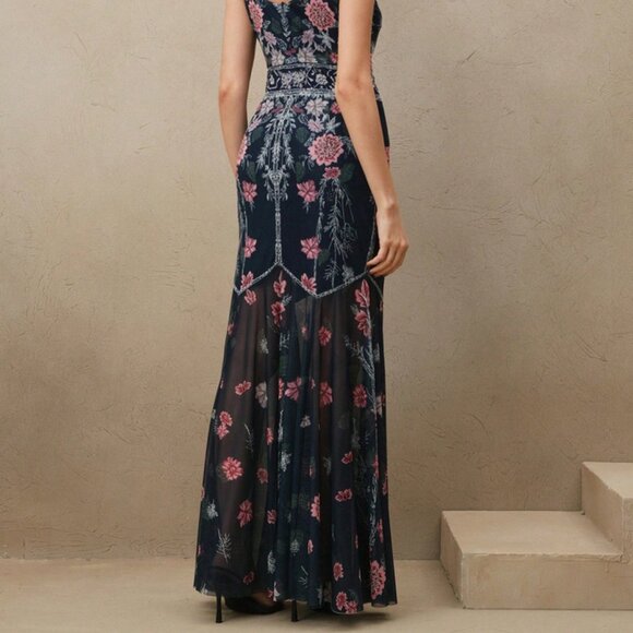 Floral mesh semi-sheer dress - Picture 6 of 7